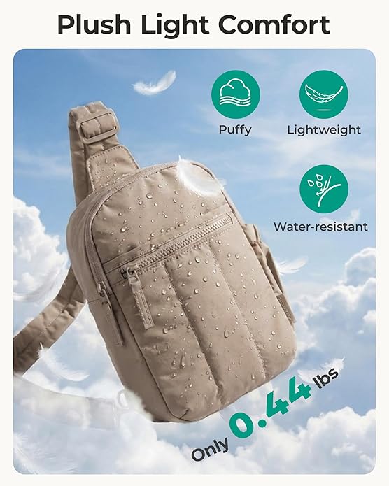 BAGSMART Small Crossbody Bags for Women, Puffer Sling Bag Fanny Packs, Purses Hobo Handbag for Daily Travel Hiking