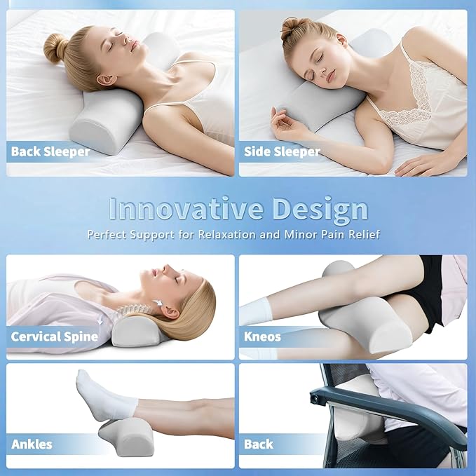 Cervical Neck Pillows,Orthopedic Roll Pillow for Neck Pain Relief,Sleeping Decompression Devices Support and Shoulder Relaxer,High-Density Memory Foam,Neck Bolster Butterfly(Adult Size)