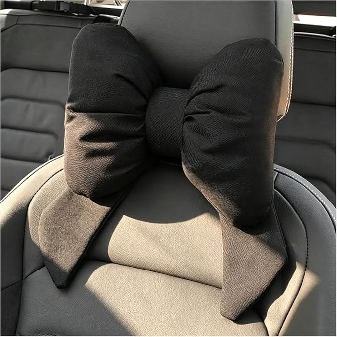 Cute Bow Car Headrest Pillow Breathable & Comfortable,Universal Car Headrest Pillow for Neck Support & Fatigue Relief,Head Rest Pillows for Cars Cute Cars Accessories for Women,Girl