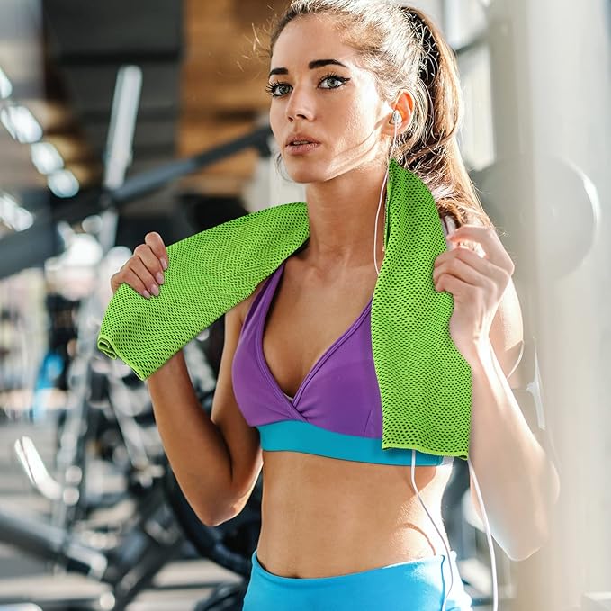 Cooling Towels 40 Pack, 40"x12" Bulk Cold Towels for Hot Weather, Cool Gym Towel for Neck & Face, Cooling Rags with Carry Bag for Sports, Workout, Golf, Camping, Travel