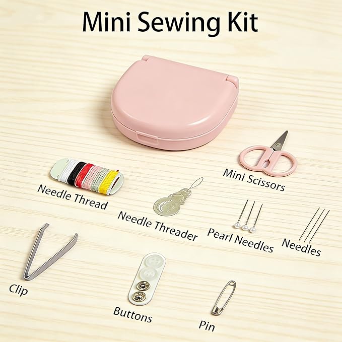 Obear 2 Pack Mini Sewing Kit - Emergency Travel Repair Set with Threads, Needles & Scissors for Beginners, Camping & Daily Use