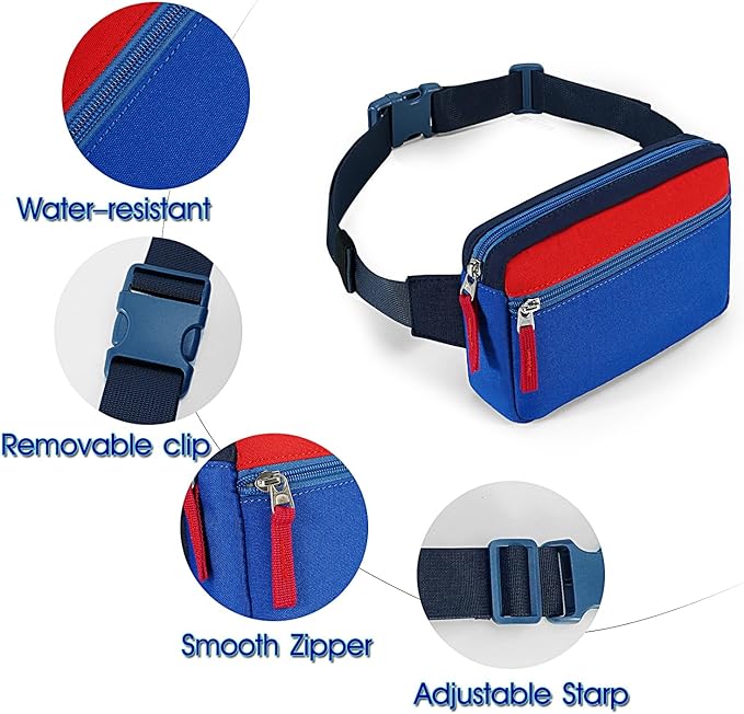 Fanny Pack Birthday Graduation Gifts for 7 8 9 10 11 12 13 Year Old Teen Girls Her Kids, Preppy Cute Trendy Stuff Colorblock Crossbody Bag Adjustable Belt Bags for Travel Essentials