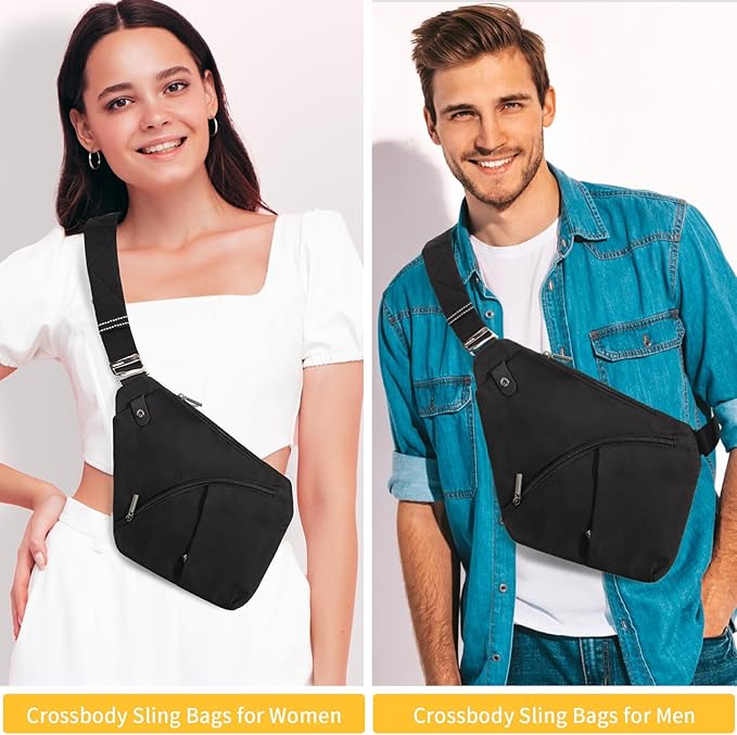 OSOCE Anti-Theft Sling Bag for Men, RFID Crossbody Chest Bag - Lightweight Travel Shoulder Bag for Hiking & Outdoor | Adjustable Strap, Fits iPad