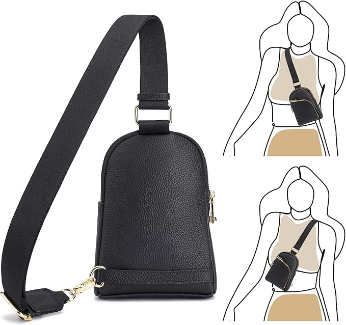 INICAT RFID Blocking Sling Bag, Anti Theft Crossbody Bag for Women Compact Travel Purses Leather