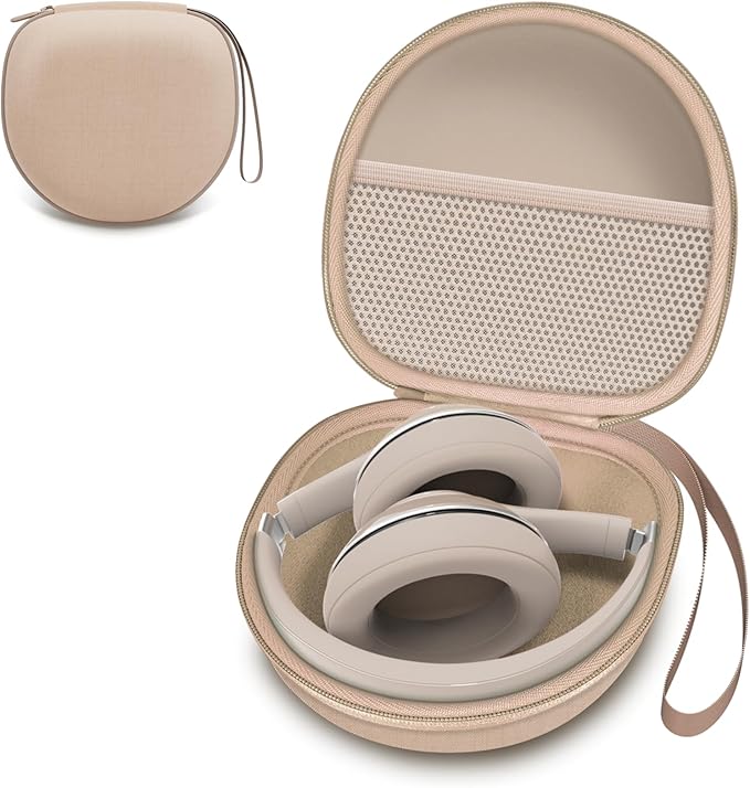 Headphone Case Compatible with BERIBES/TOZO/KVIDIO/Beats/Soundcore Anker/JBL Noise Cancelling Over-Ear Headphones, Light Khaki