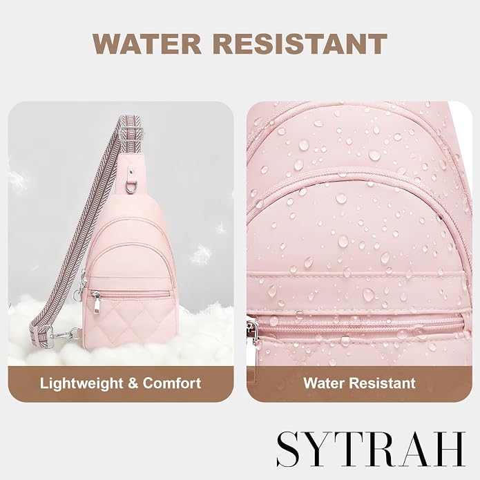 SYTRAH Sling Bag for Women, Anti-Theft RFID Crossbody Bag Nylon Sling Purse for Travel, Puffy Small backpack