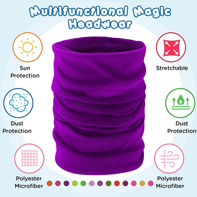 Jiuguva 26 Pcs Neck Gaiter Men Face Mask Headband Boho Head Wrap Headwear Bulk Hiking Seamless Neck Scarf Skull Bandana Women