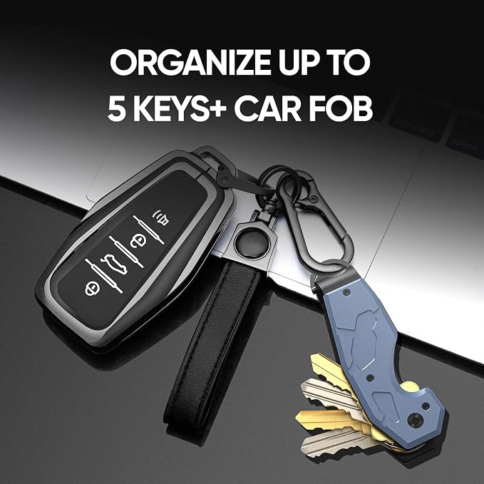 QEG Key Organizer,Keyholder Keychain, Compact Metal Key Case, Minimalist Key Fob,Keychain For Men,Holds 2-6keys