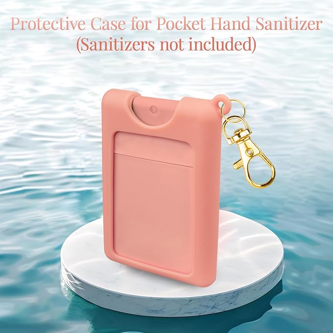 VANEST Silicone Case Compatible with Noshinku Pocket Hand Sanitizer, Protective Case with Keychain for Refillable Travel Size, Hand Sanitizer Spray Accessory