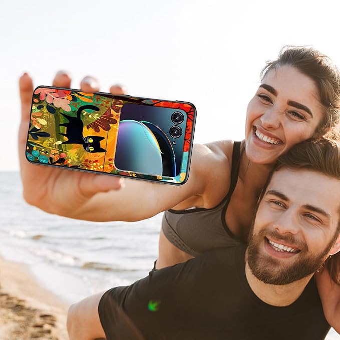 for Motorola Razr 2025 Case,for Moto Razr 60 Phone Case Cute Slim Hard PC Ultra-Thin Anti-Scratches Shockproof Protective Phone Cover,Cartoon Cat Forest