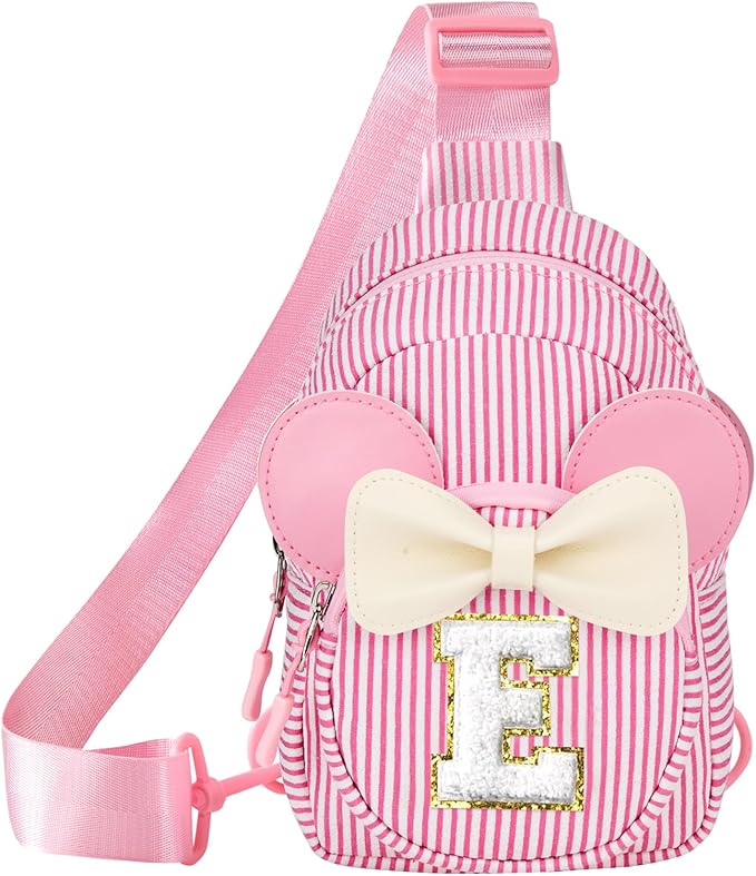 Girl's Initial Crossbody Sling Bag, Small Toddler Fanny Pack For Girl Kid, Girls Purses For Birthday Gifts For 3 4 5 6 7 8 Years Old