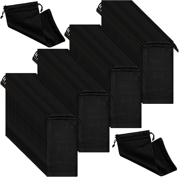 Treela 150 Pack Microfiber Case Pouch Bag Sunglasses Pouch Soft Slim with Drawstring Closure Sunglass bag for Men Women