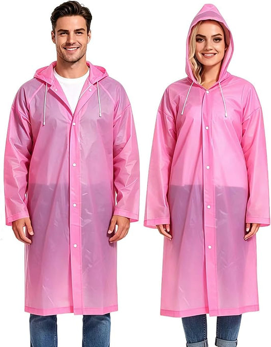 2PCS Rain Ponchos for Adults Reusable Rain Coats for Adults Rain Jackets Raincoats for Men Women