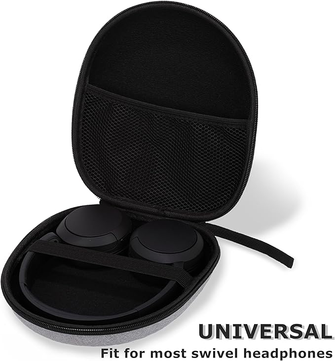 Ginsco Universal Headphone Case Compatible with JBL Tune 510BT 720BT, Sony WH-CH 720N/WH-CH520, with Sony/JBL/Soundcore Q20i Q30/BERIBES/TOZO/KVIDIO etc Wireless Headphones Gray