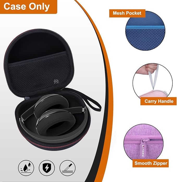 Headphone Case Compatible with BERIBES/TOZO/KVIDIO/Beats/Soundcore Anker/JBL Noise Cancelling Over-Ear Headphones, Brown