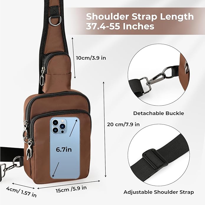 BROADREAM Sling Bag, Crossbody Bag with Anti-Theft Lock Zipper, RFID Blocking & Water Resistant for Travel Work Sport