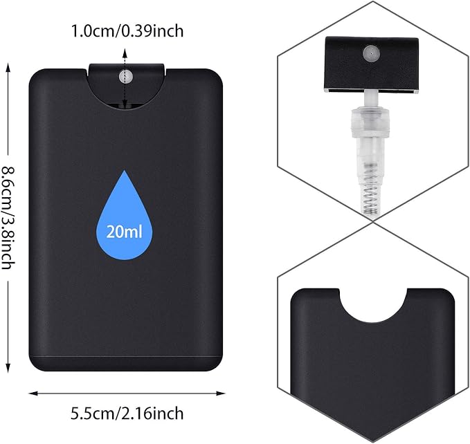Patelai 15 Pcs 20 ml Perfume Spray Bottles Cardcase Like Plastic Refillable Fine Mist Spray Dispenser Portable Moisturizing Sprayer Box Empty Travel Bottle for Makeup Cosmetic Essential Oil