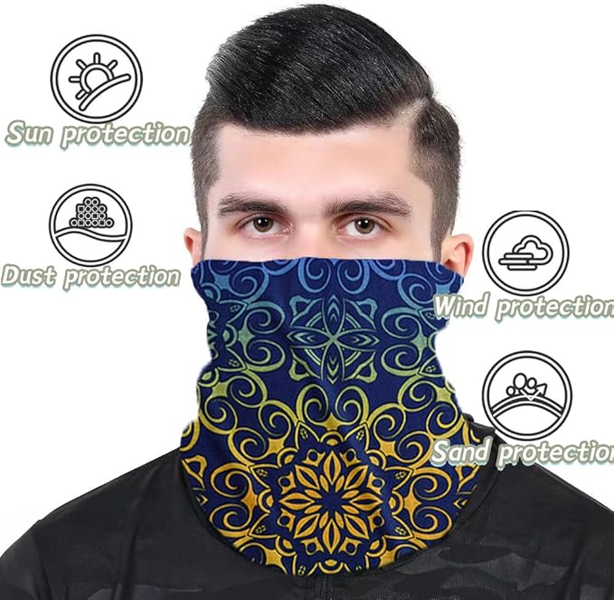Neck Gaiter Face Cover Bandana Mask Scarf, Breathable Sun& Dust-proof for Cycling Running Fishing Hiking