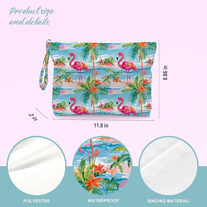 BELLOWDEER Beach Bags for Women, Wet Bag Cosmetic Bag for Beach Toiletries, Summer Travel Essentials, Gifts for Women