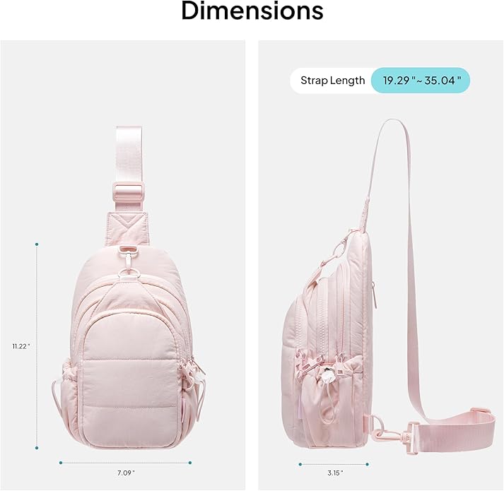 TOPEAST Sling Bag for Women, Anti-Theft Crossbody Bag with RFID Blocking & Water Bottle Holder for Travel, Water-resistant