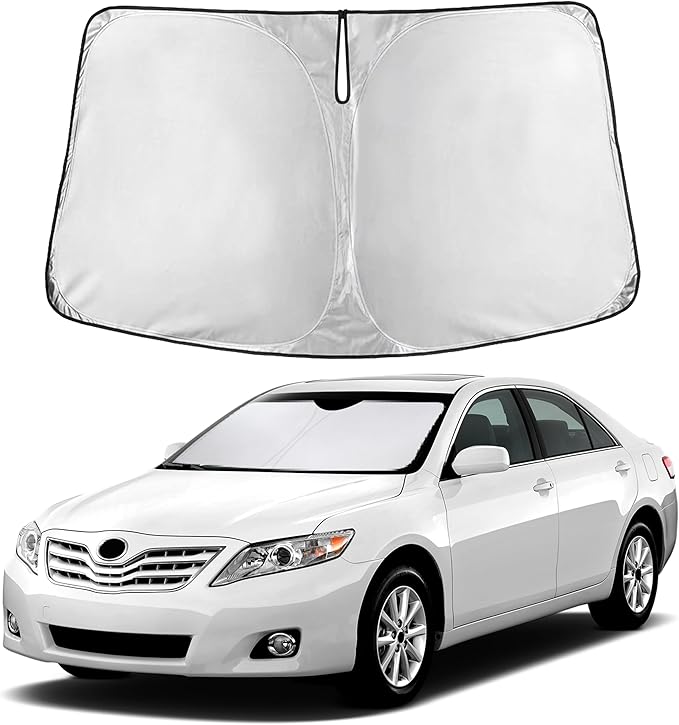Autovir Windshield Sun Shade Fit for 2007-2009 2010 2011 Toyota Camry Sunshade, Front Car Window Shades Sun Visor, Blocks UV Rays & Heat, Car Accessories