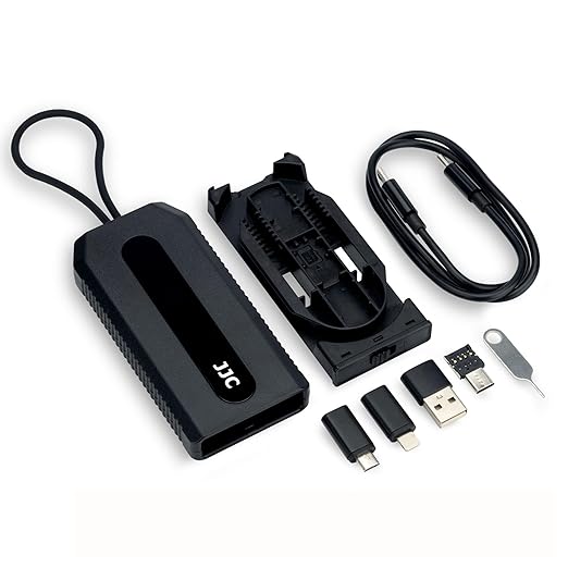 JJC 5 in 1 Data Cable Adapter Travel Kit,Data Transfer Cable Storage with Micro USB Type-A OTG Adapter,1.8ft Data Charger USB C Cable,Multi Charging Cable Adapter Set,Hold 2 Micro SD 2 Nano SIM Card
