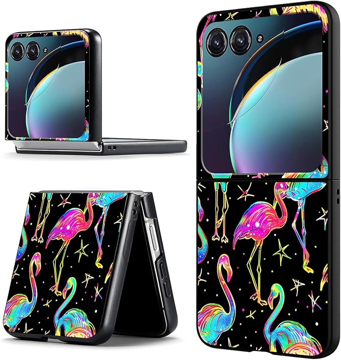 for Motorola Razr Plus 2025 Case,for Razor Plus 2025 Phone Case Cute Slim Hard PC Ultra-Thin Anti-Scratches Shockproof Protective Cover,Glitter Flamingo