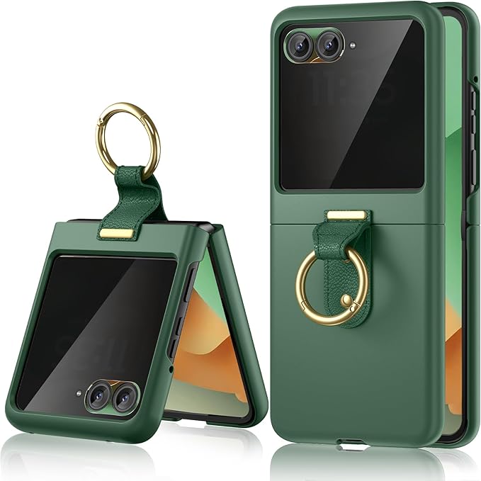 Maxdara for Motorola Razr 2026/2025/2024 Case with Ring [Not Fit Ultra or Plus], Moto Razr 2025/2024 Case with Built-in Privacy Screen Protector Slim Thin Cover, Green (Privacy Screen)