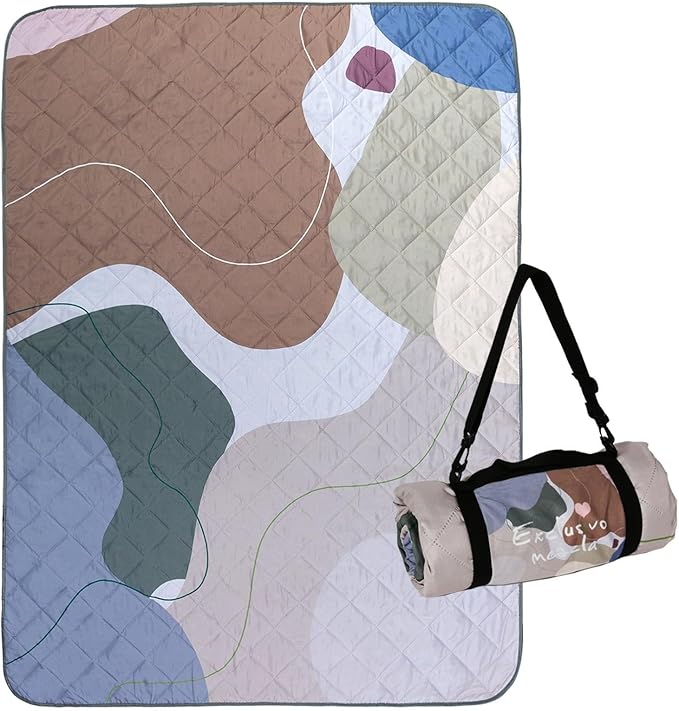 Exclusivo Mezcla Extra Large Waterproof Picnic Blankets 3 Layer, Sandproof and Foldable Outdoor Blanket for Beach Camping, Park and Travel