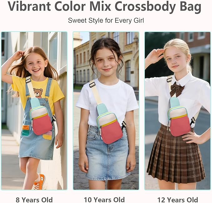 Birthday Gifts for 8 9 10 11 12 Year Old Teens Girls Kids, Fanny Pack Crossbody Bag Sling Belt Bags Purse, Dorm Travel Essentials for Girls Fashion, Preppy Tween Teen Girl Gift Trendy Stuff