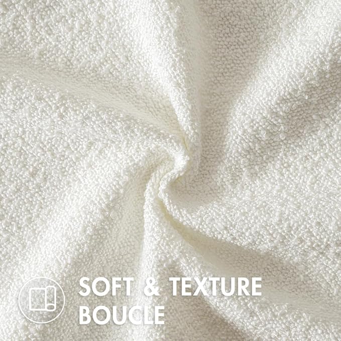 MIULEE Textured Boucle Throw Pillow Cover White Accent Solid Lumbar Pillow Case Decorative Soft Pack of 1 Couch Cushion Chair Sofa Bedroom Livingroom Home Decor,12x20 Inch