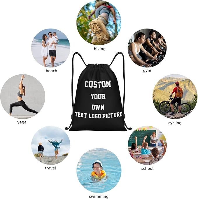 Custom Drawstring Backpack Personalized Drawstring Bag Bulk Plain Sports String Bag Sport Gym Sackpack for Women Men