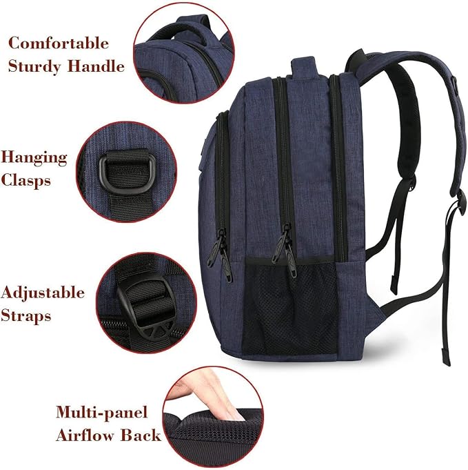 MATEIN Laptop Backpack, Slim Travel Backpack with Laptop Compartment for Men Women, College Student Daypack Teenager Gift Computer Bag Daily Bagpack fits 15.6 Inch Notebook, Blue