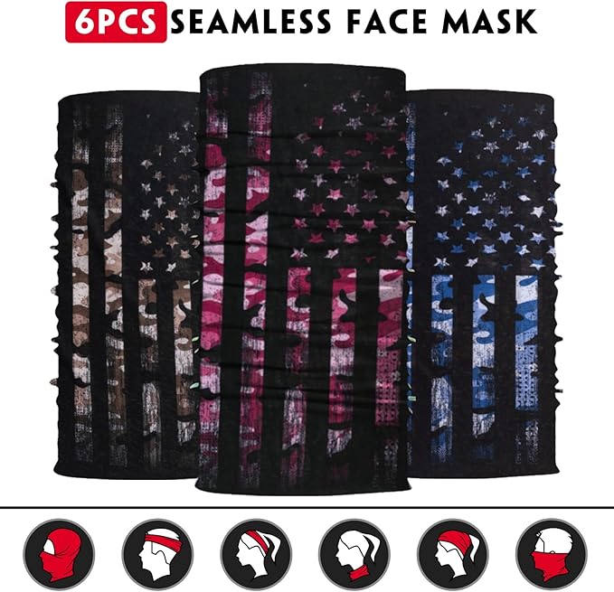 Neck Gaiter for Men Women Headwear Bandana Head Wrap Face Scarf Mask Cover Warmer Balaclava-Seamless & Versatile