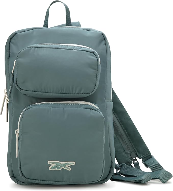 Reebok Unisex Crossbody Bag - Convertible Compact Durable Cross Body Bag for Women and Men - Gym and Travel Essentials, Size One Size, Mikayla Green