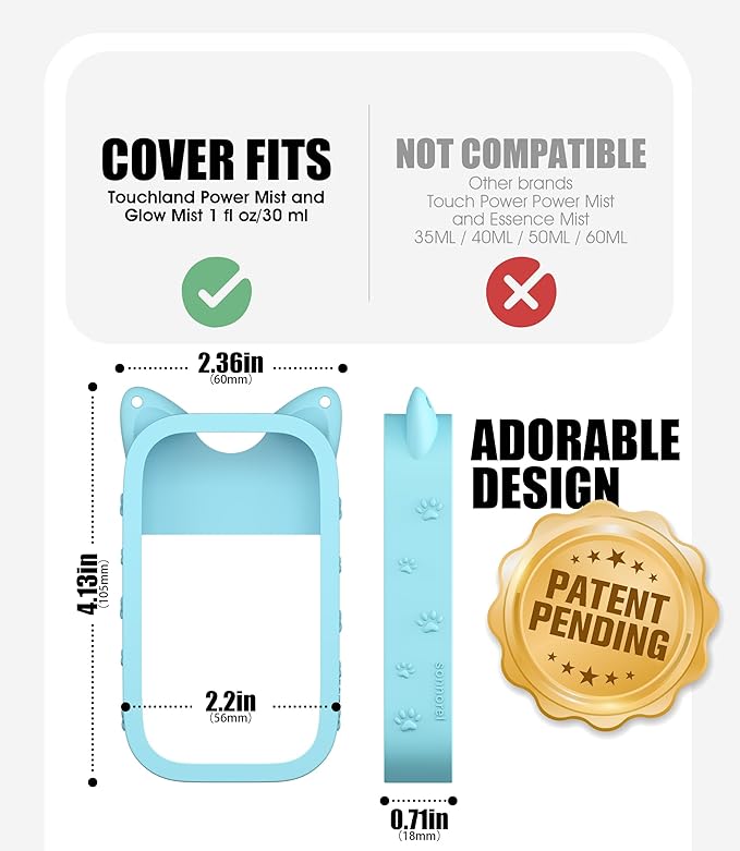 Sonnorel Silicone Case Compatible with Touchland Hand Sanitizer Spray (Fit for 1 FL OZ/30 mL Ver)
