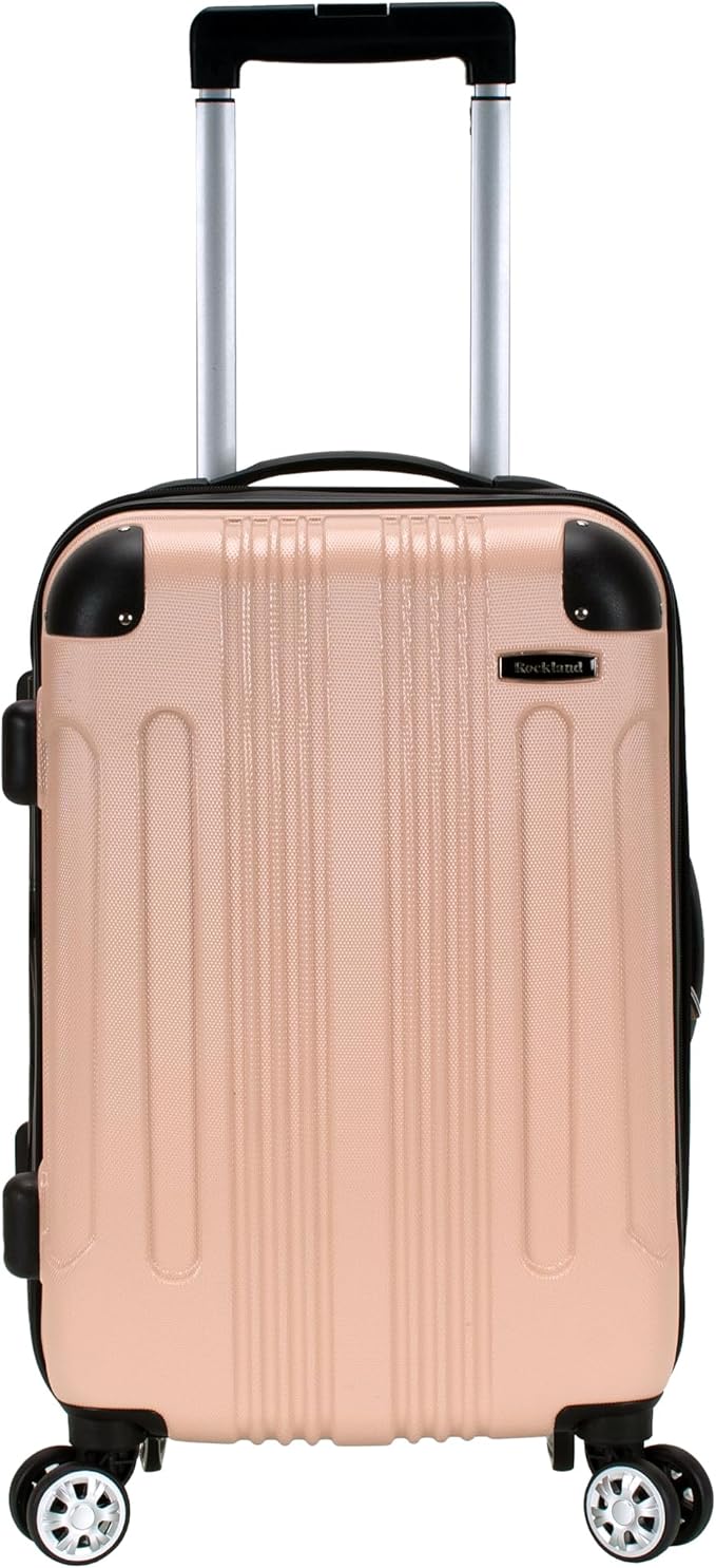 Rockland London Hardside 3 Piece Expandable Spinner Wheel Luggage Set, (20"/24"/28"), Champagne