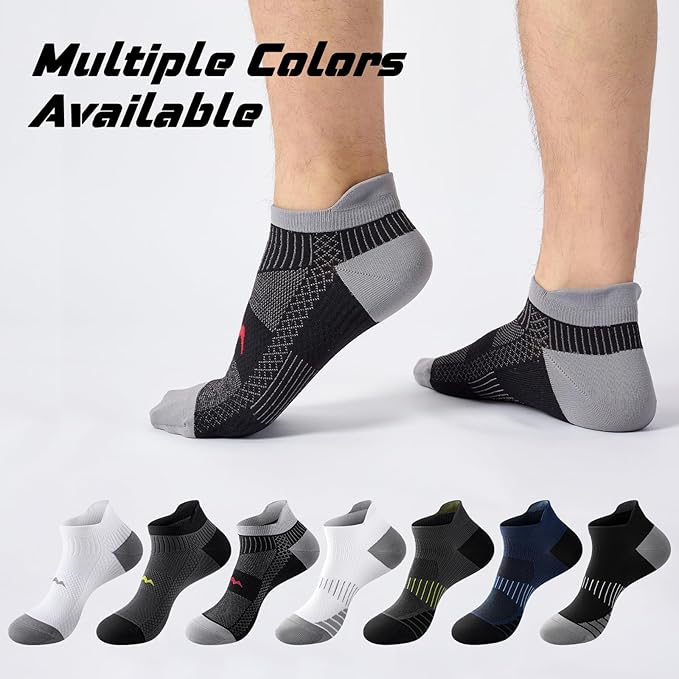 Ankle Compression Socks for Men and Women 6 Pairs, Low Cut Breathable Seamless short Running Socks with Arch Support