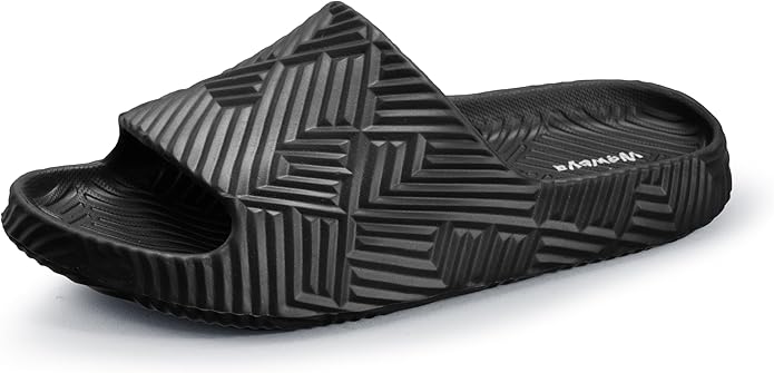 Weweya Slides for Women and Men - Bathroom Shower Shoes - Non Slip House Slippers - Lightweight Beach Sandals