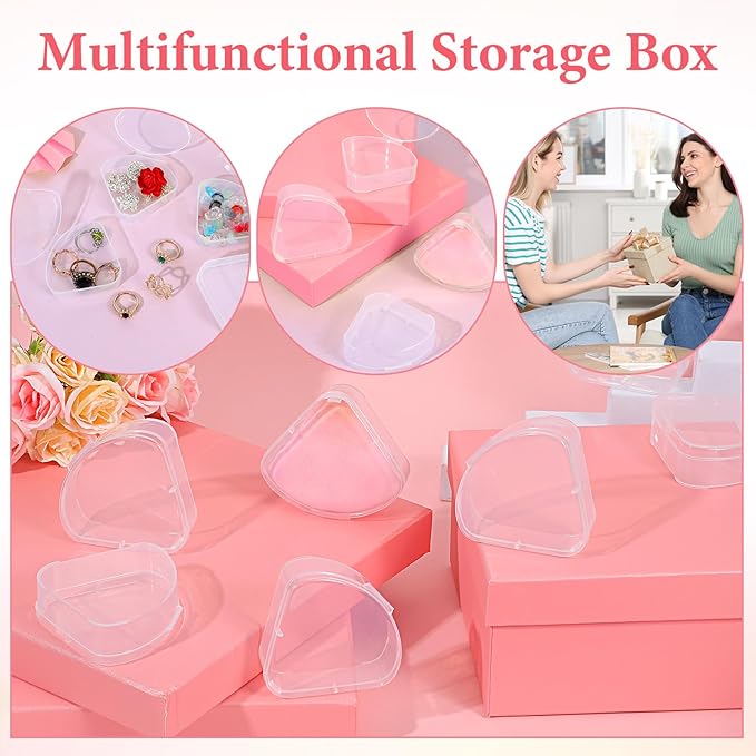 12 PCS Powder Holder Cases Triangle Makeup Puffs Container Clear Make Up Sponge Storage Reusable Makeup Sponge Container Portable Cosmetic Puff Box Pocket Cosmetic Puff Box for Travel