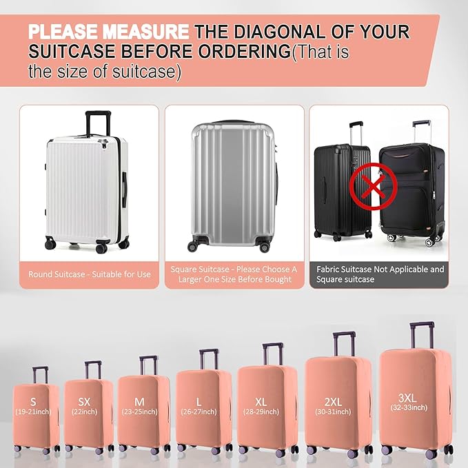 Travel Luggage Cover - Scratch-Resistant Fit 19-31 Inch, Pink, XL(28-29 inch)