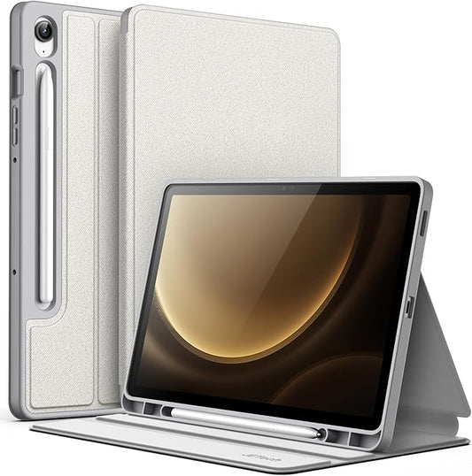 JETech Case for Samsung Galaxy Tab S10 Lite / S10 FE / S9 FE 10.9-Inch with S Pen Holder, Slim Folio Stand Protective Tablet Cover, Multi-Angle Viewing (Silver)