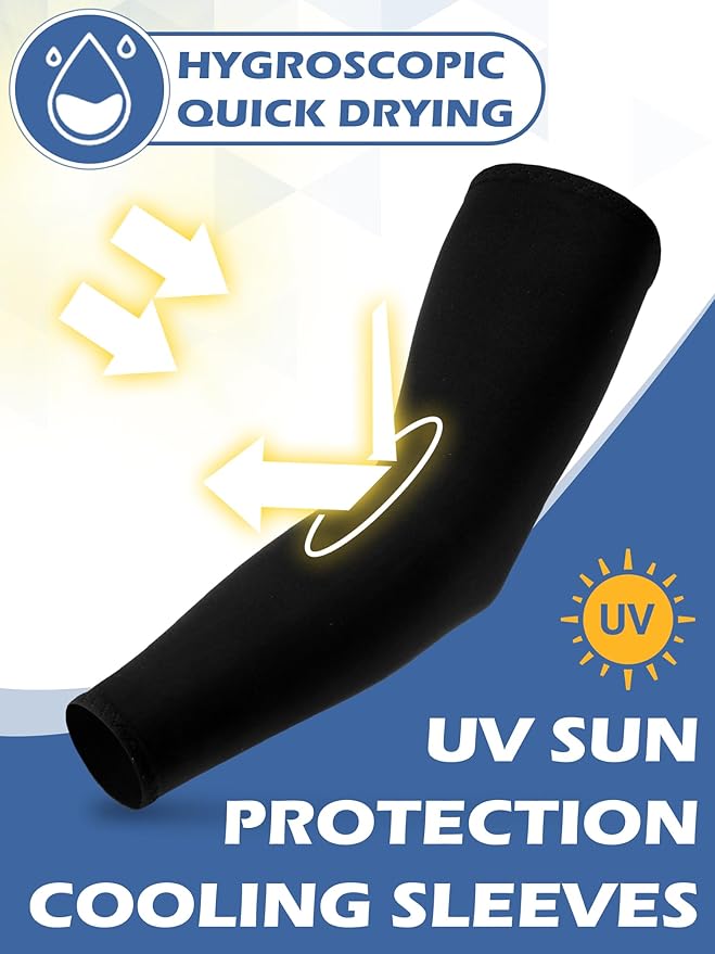 Boao 10 Pairs UV Arm Sleeve for Men Women Cooling Tattoo Cover up Compression Sun Protection Sleeves for Outdoor Activities