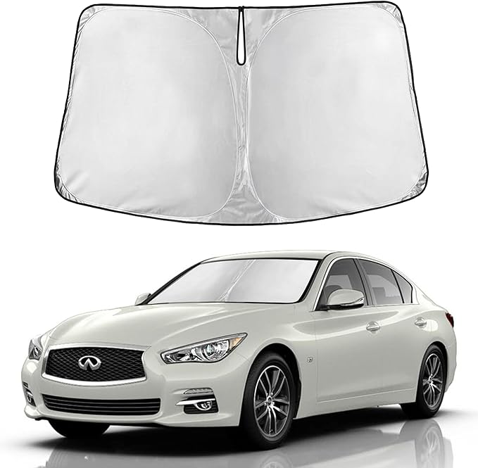 Autovir Windshield Sun Shade Fit for 2014-2022 2023 2024 Infiniti Q50 Sunshade, Front Car Window Shades Sun Visor, Blocks UV Rays & Heat, Car Accessories