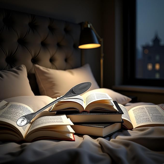 Black Mini Flexible Clip-on Bright Booklight Led Travel Book Reading Lamp White Light Hot Book Night Light Book Lights
