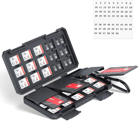 Memory Card Case Carrier with 3 Individual Slim Credit Card Size Memory Card Holder for 36 SD SDXC SDHC & 74 TF MSD Cards,Water-Resistant Micro SD Card Organizer Achieve Easy Daily Carry & Storage