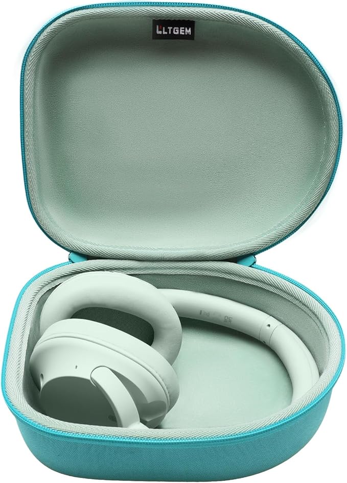 Headphone Headset Case Compatible with Audio-Technica ATH-M20x/JBL/Raycon/Soundcore Anker/Sony/Beats/JLab/TOZO/Logitech/BERIBES/KVIDIO Headphones, Large Headphone Case Hard Shell(Teal)