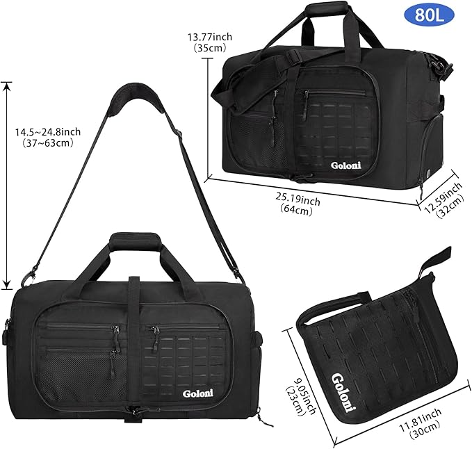 Foldable Travel Duffle Bag,Duffle Bag with Shoes Compartment and Adjustable Strap,Large Packable Travel Bags for Men Women,Waterproof Duffel Bag