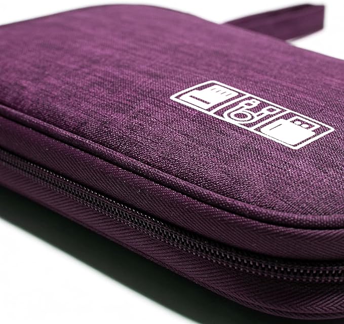 Yamrots Travel Cable Organizer, Electronic Organizer Travel Case, Portable Storage Bag for SD Card, Charger, Power Bank, Earphone (Purple)