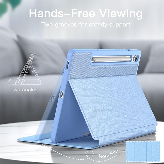 JETech Case for Samsung Galaxy Tab S10 Lite / S10 FE / S9 FE 10.9-Inch with S Pen Holder, Slim Folio Stand Protective Tablet Cover, Multi-Angle Viewing (Blue)